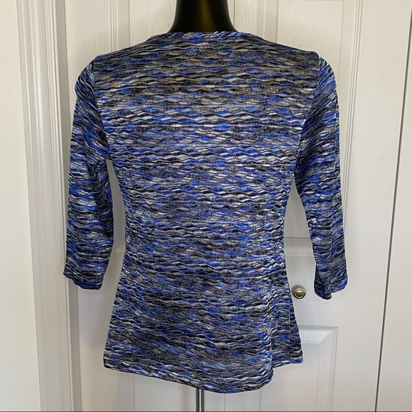 Cleo Blouse Blue and Silver Women’s Size Small - Picture 4 of 8